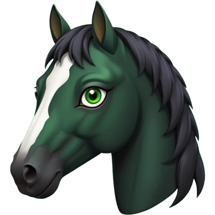 green eye black horse emoji