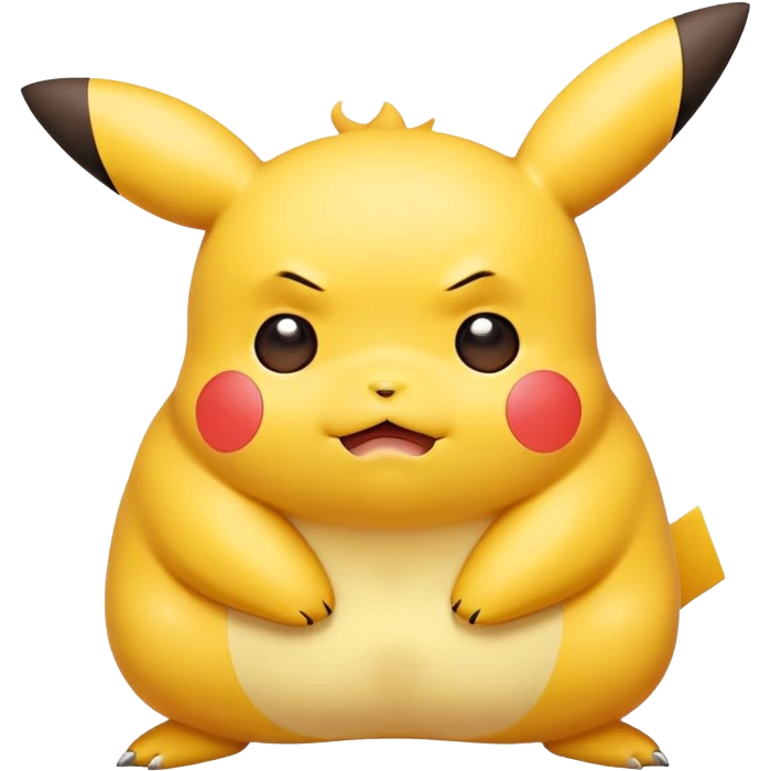 chubby Pikachu with cartoon acne emoji