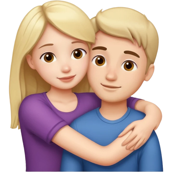 girl giving guy a cute hug emoji
