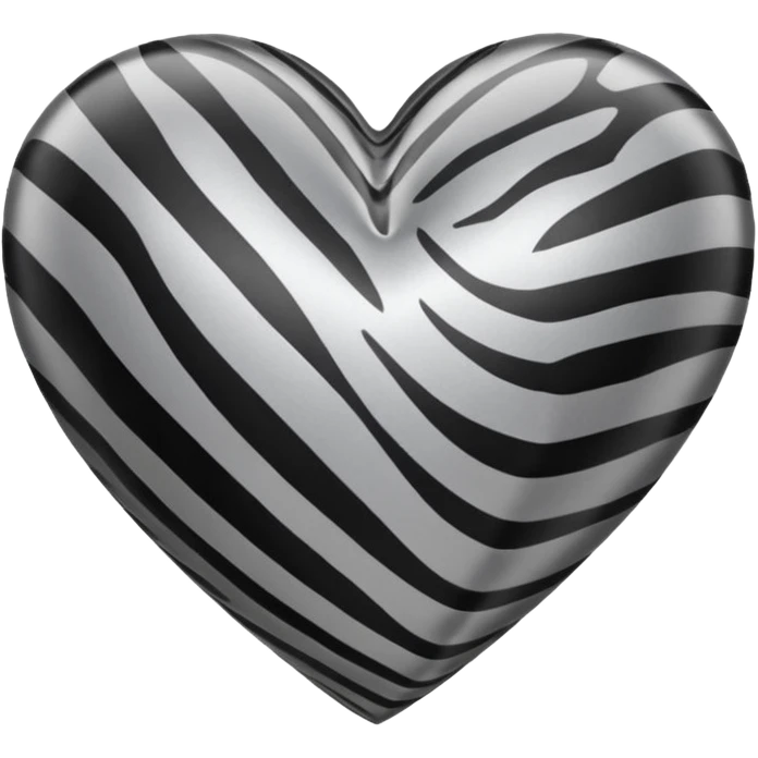 Gray satin heart like zebra style emoji