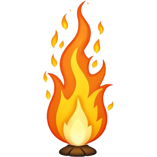 long elongated fire flame emoji