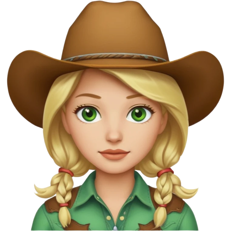 cowgirl with blonde hair and green eyes emoji