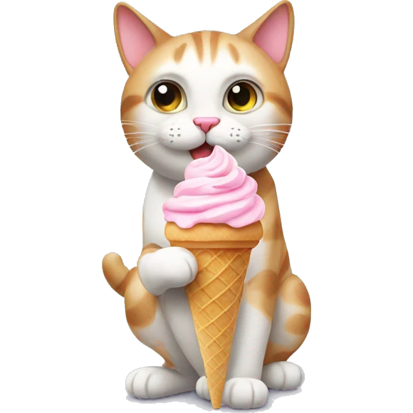cat with ice cream emoji