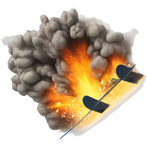 Ski crash explosion emoji