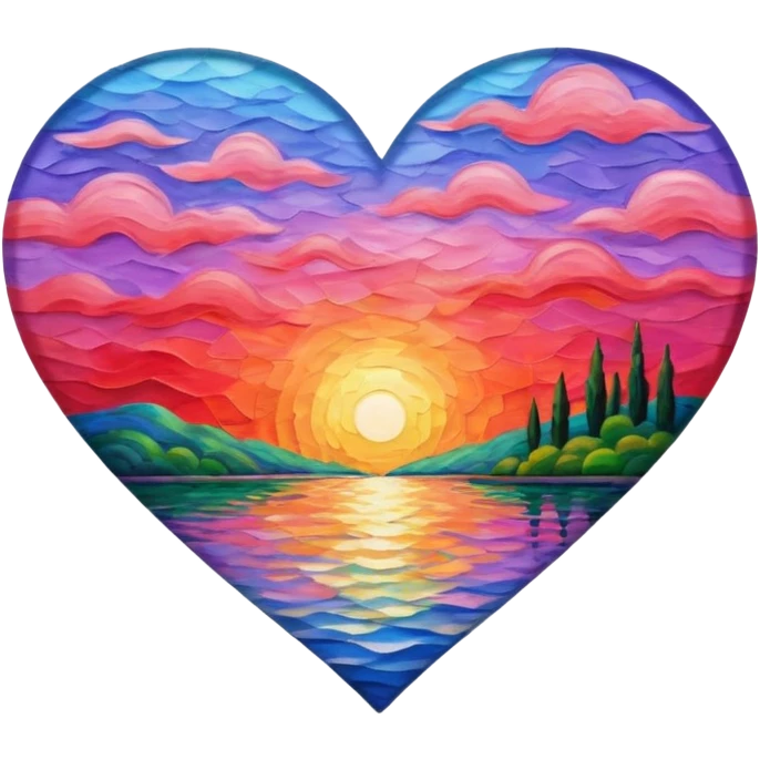 Cuore che ricorda un opera d arte di monet emoji