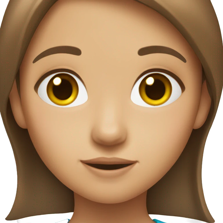 Pretty little girl with long brown hair  emoji