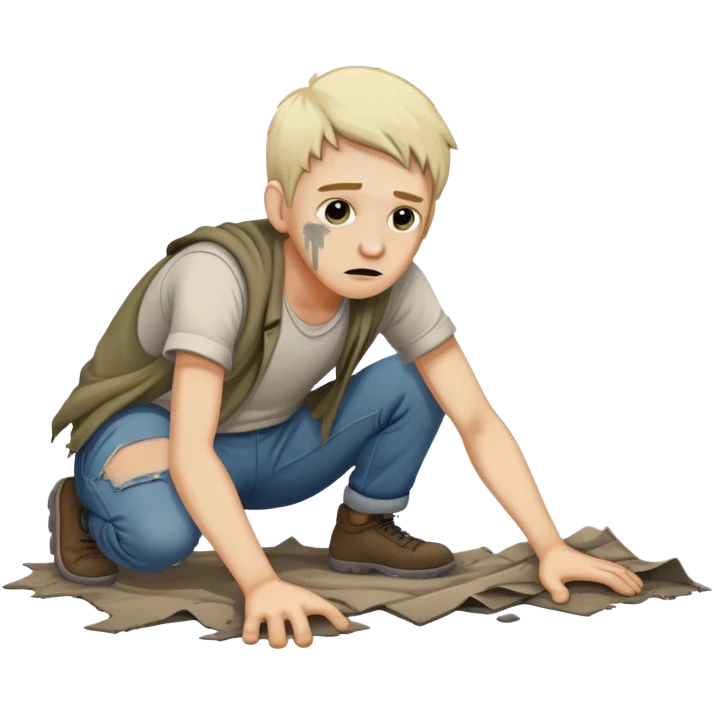white Person crawling in the ground emoji