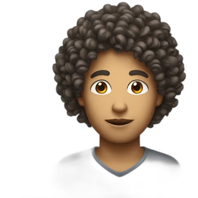 Face with a heavy curly hair emoji