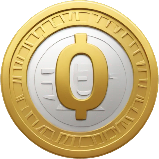 Gold coin with the image of the letters iQ emoji