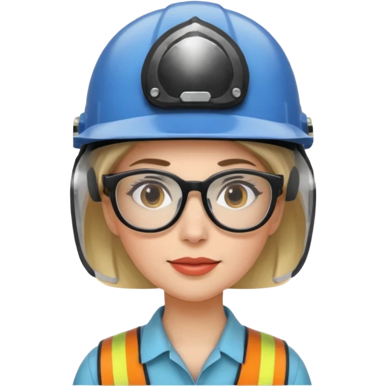 woman wearing helmet and glasses emoji
