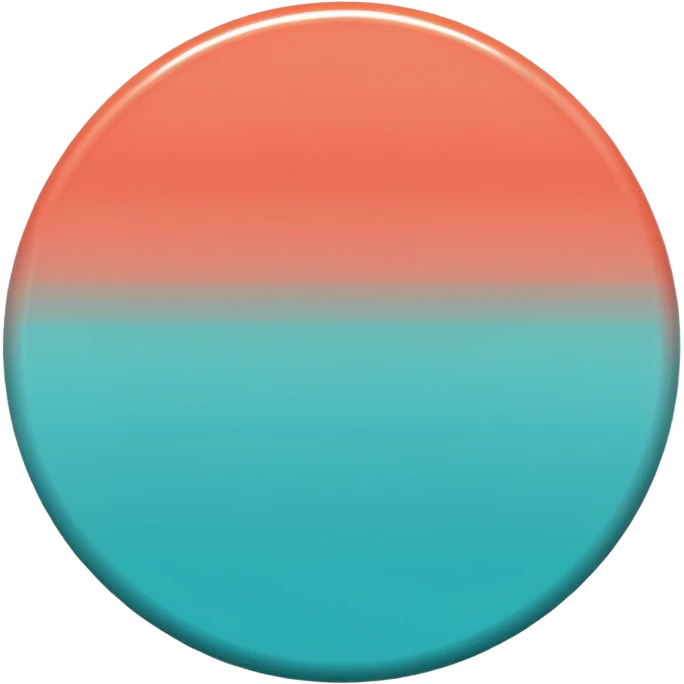 
One  Rotate 55 degree  coin color in in gradient of turquoise, blue, pink, purple, and coral 3d emoji