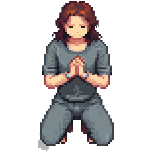 person kneeling in prayer with hands clasped emoji