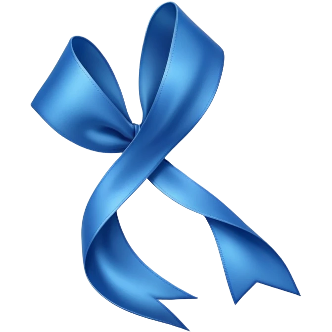 Blue coloured Ribbon Emoji  emoji