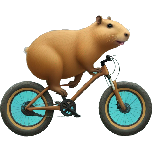 capybara on blue mountain bike emoji
