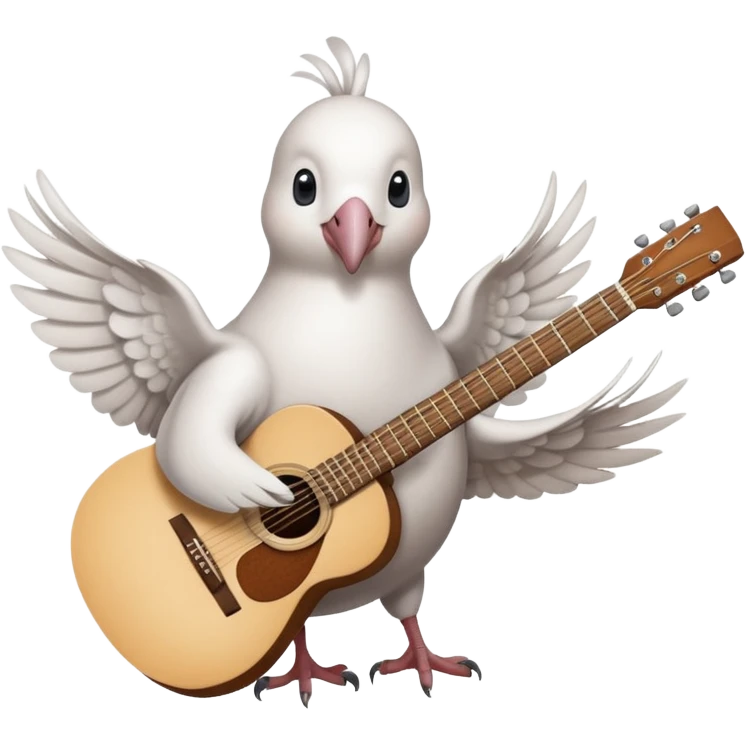 Dove playing guitar emoji