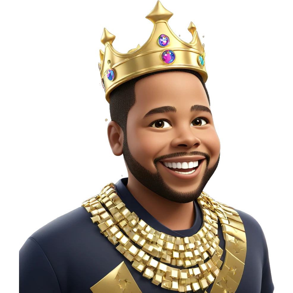 grinning boy with crown fireworks emoji