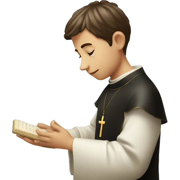 The Young italian Priest in prayer emoji