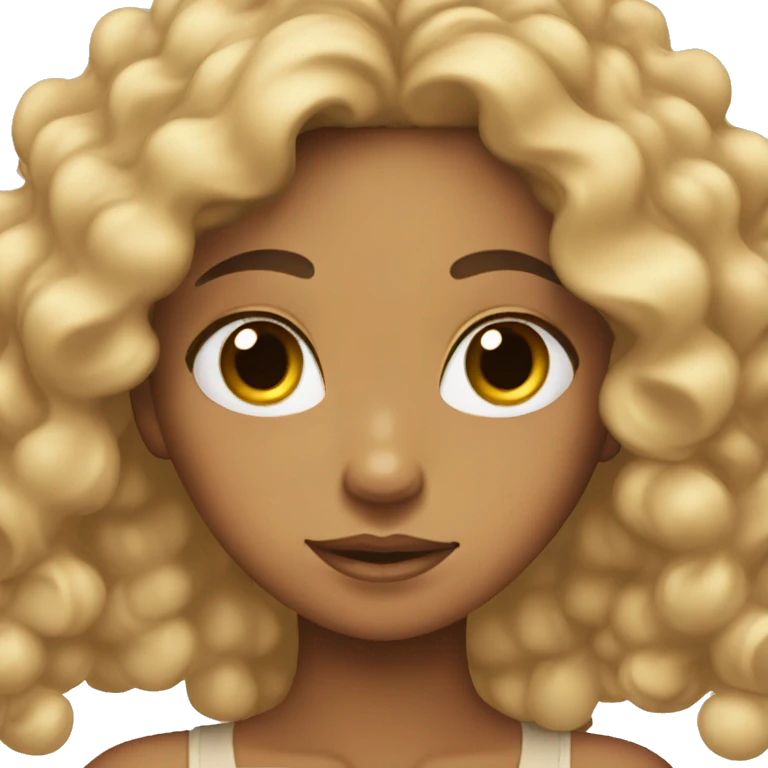 tan angel girl with long black curls emoji