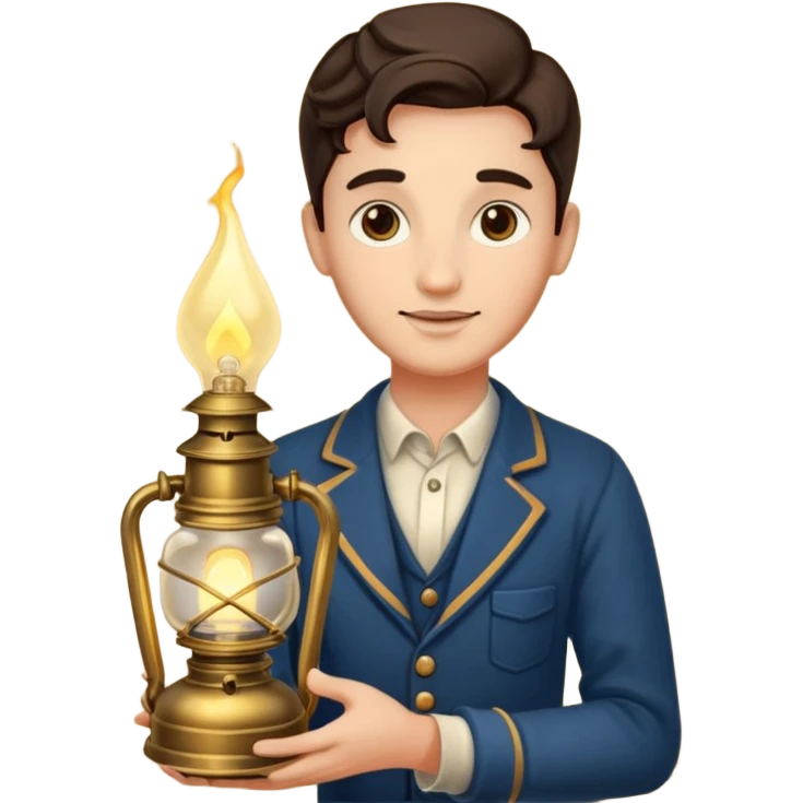 holding vintage gas lamp emoji