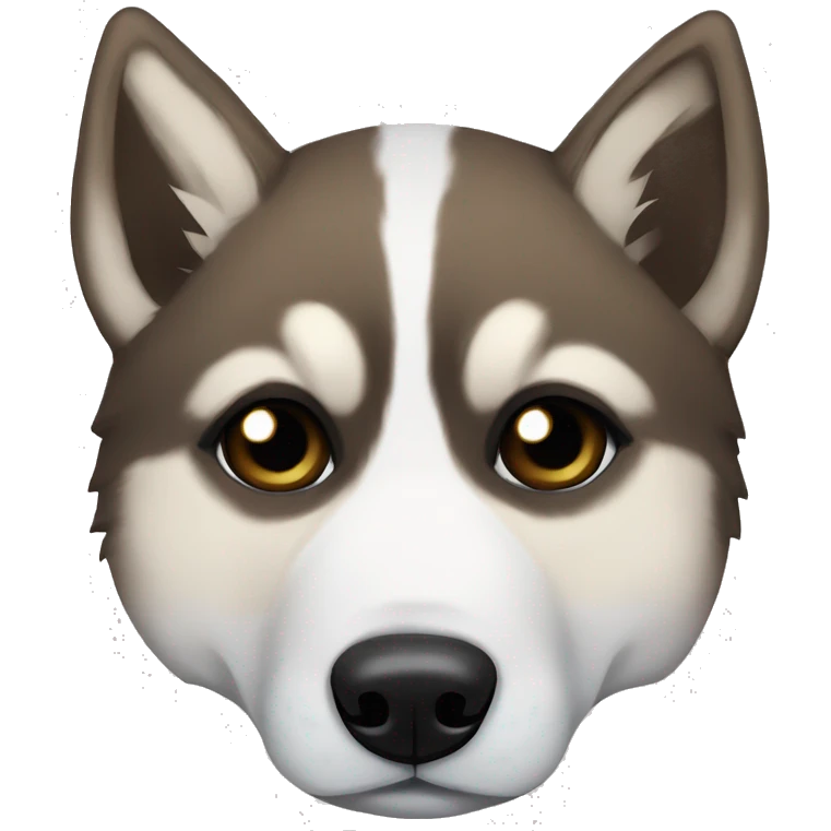 Brown/black Puppy Siberian husky sleeping with husky mask emoji