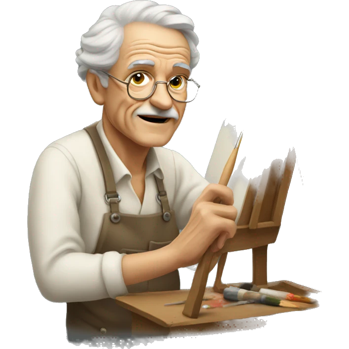 Elderly old artist painter emoji