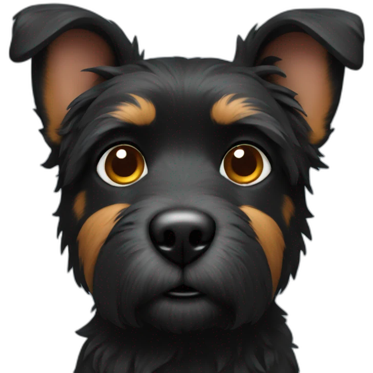 Short Furry Black dog emoji