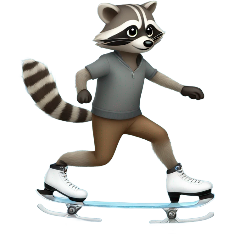 raccoon ice skating  emoji