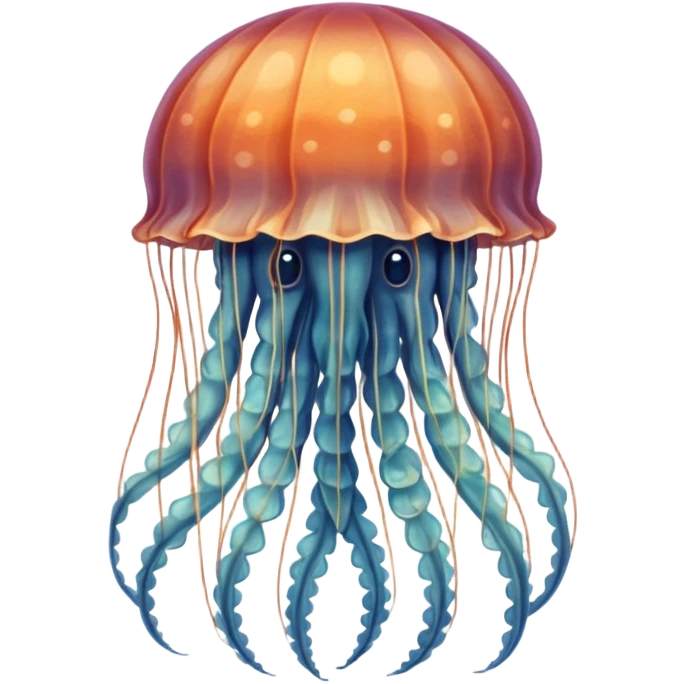 a beautiful jellyfish with a medieval design, tapestry style, woven texture, muted colors, historic medieval illustration emoji