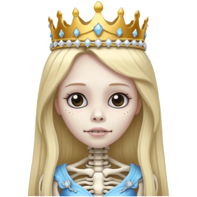 Skeleton with princess features  emoji