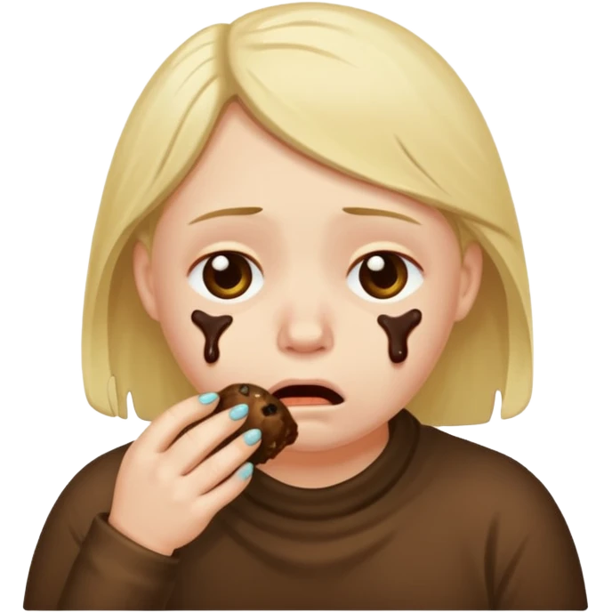 Depressed nerd eating poo emoji