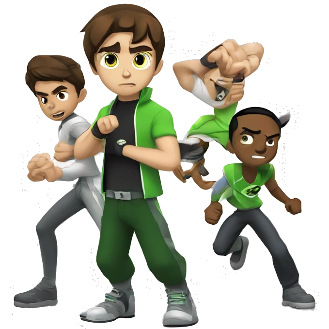 Ben 10 fight with chhota bheem emoji