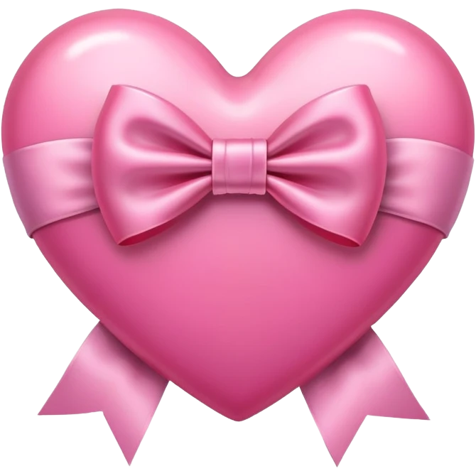 A pink heart with a bow in it emoji