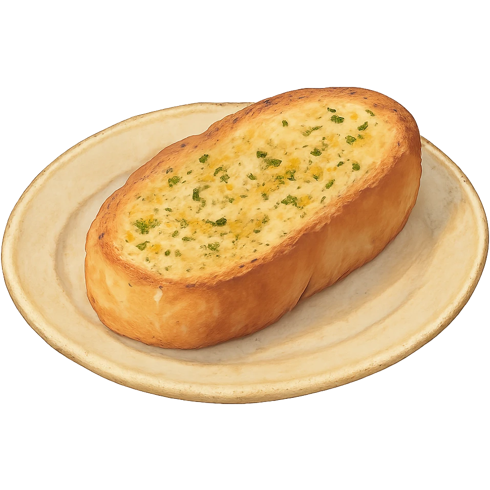 garlic bread on a plate emoji