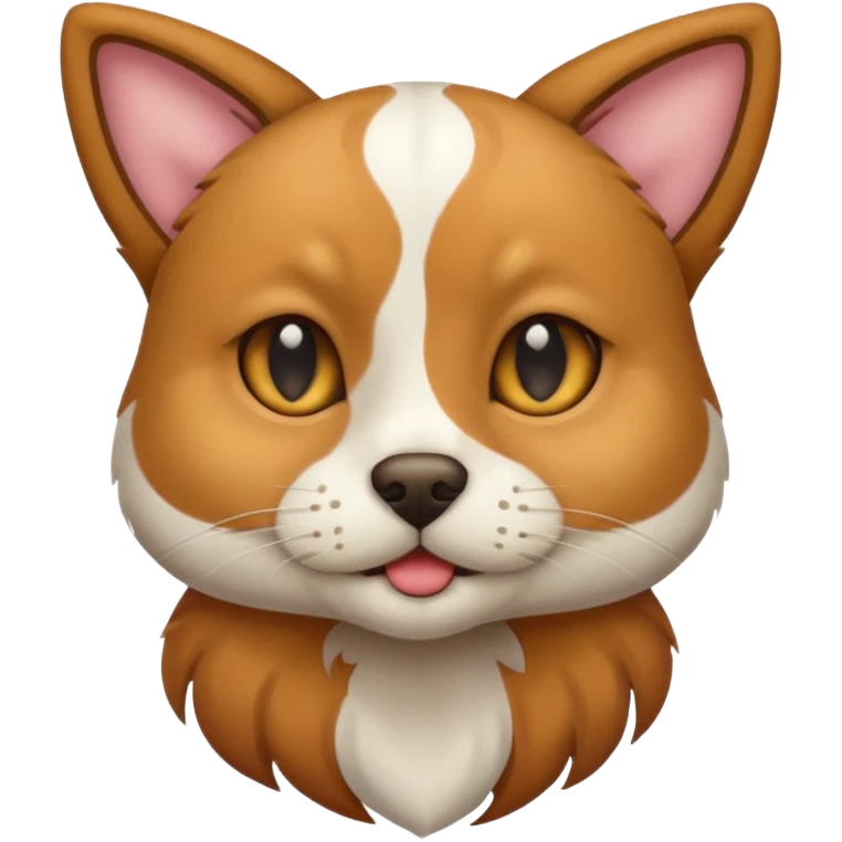 Un perro con cara de gato emoji