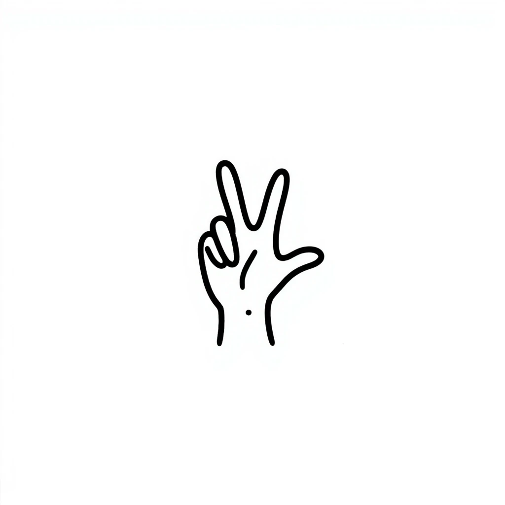hand gesture, black doodle style emoji