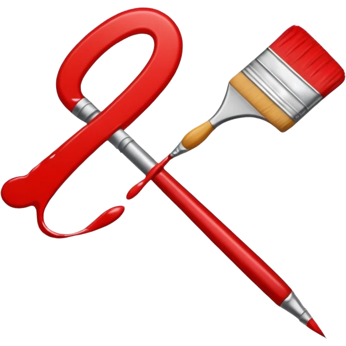 Red line painting brush emoji