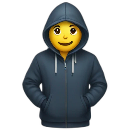 Une personne avec un cagoule emoji
