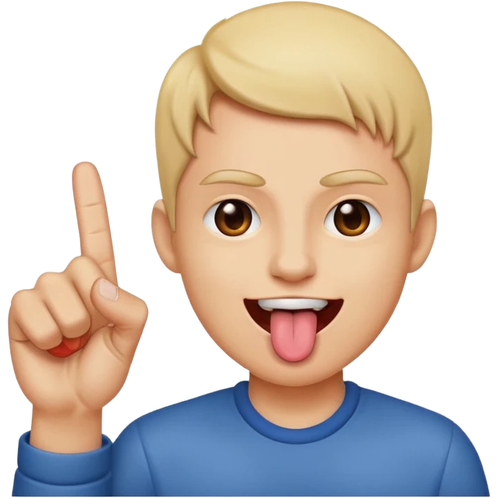 Tongue sticking out with middle finger emoji