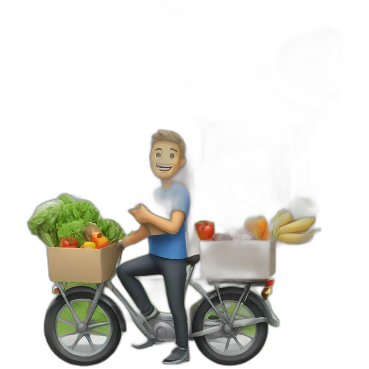 man delivering healthy food to a home emoji