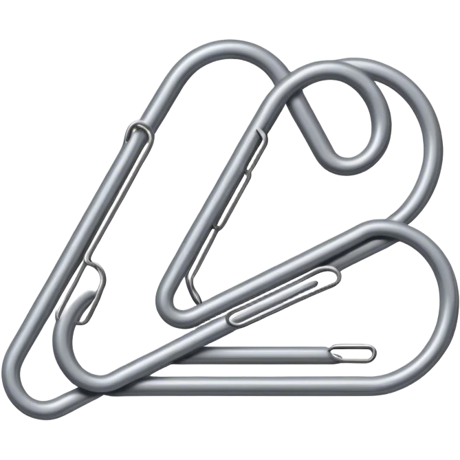 a grey metal paperclip  emoji