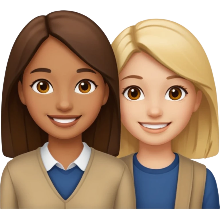 Two girls living in East London smiling  emoji