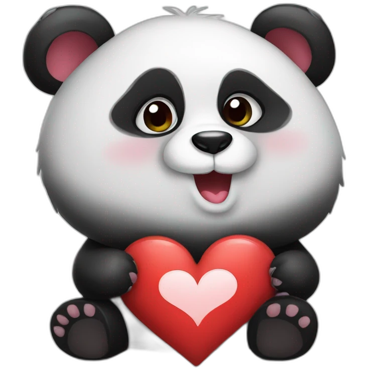 Panda with heart  emoji