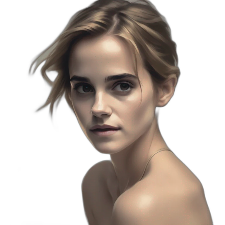 Emma-watson,-david-bellemere,-bare-belly,-bathed-in-shadows,-fov-90-degrees,-short-lighting,-l-usm,-cold-colors,-gilded-technique,-ex emoji