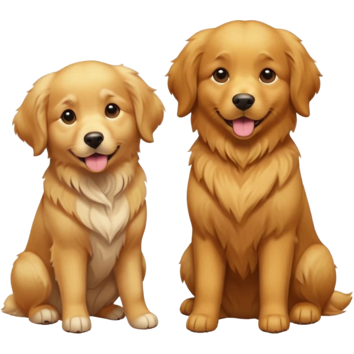 Two golden retriever sitting  emoji