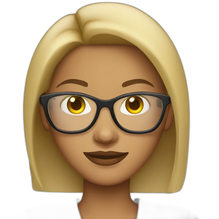 Bonde woman with straight hair transparente glasses emoji