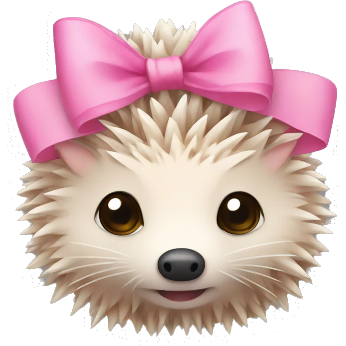 hedgehog with a pink bow emoji