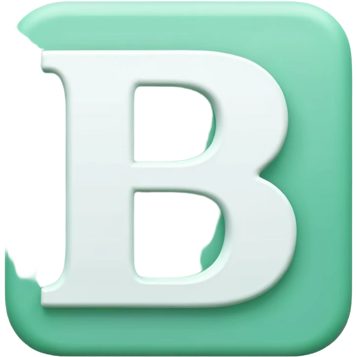 Letter simple b white in light green background  emoji