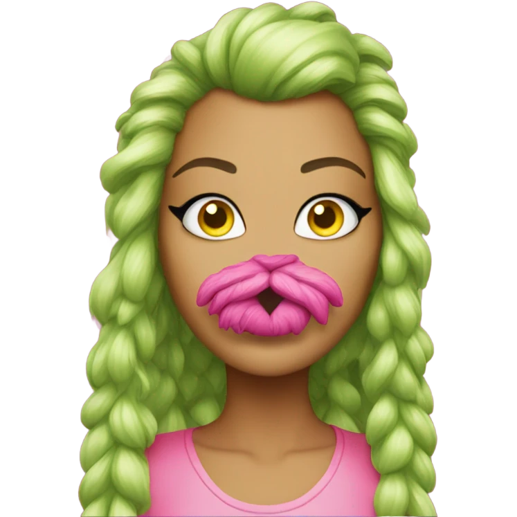 Pink-grinch-minx eyelashes emoji
