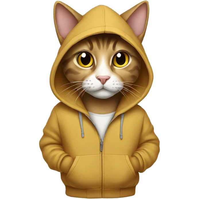 Cat wearing a hoodie emoji