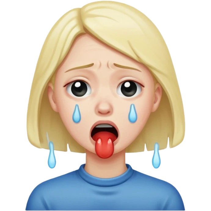 person choking themself while crying emoji